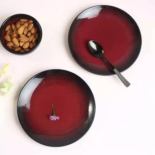 wonderchef-teramo-quarter-plate-18-cm-7-inch-stoneware-red-glaze-63154636-2-pcs-set