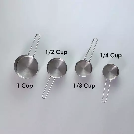 Wonderchef Ambrosia Measuring Cups 60, 80, 125 & 250 ml Stainless Steel Chrome, 63153633 (4 Pcs Set)