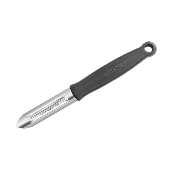 Kohe Serrated Peeler Black & Silver 165 mm Manual for Home & Kitchen Use, 1201.2