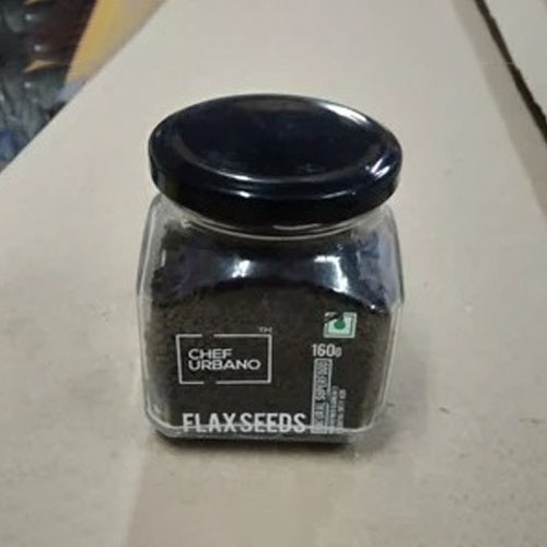 GENERIC 120 ml Empty Glass Jar Transparent Square Shape for Storing Ghee, Oil, Spices