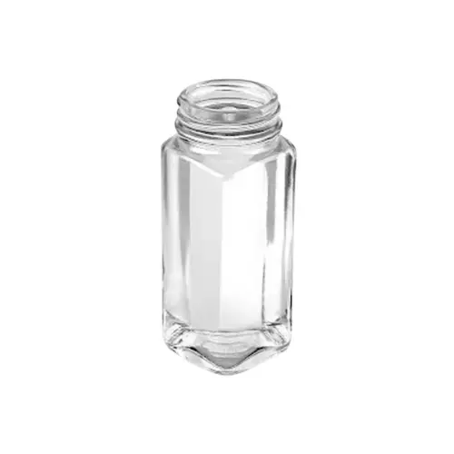 GENERIC 120 ml Empty Glass Jar Transparent Square Shape for Storing Ghee, Oil, Spices (Pack of 6)
