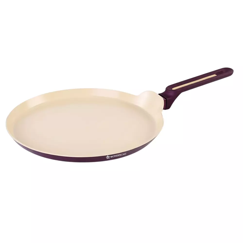 Wonderchef Bellagio Dosa Tawa 28 cm Non-Toxic Healthy Ceramic Coating Deep Purple, 63154880