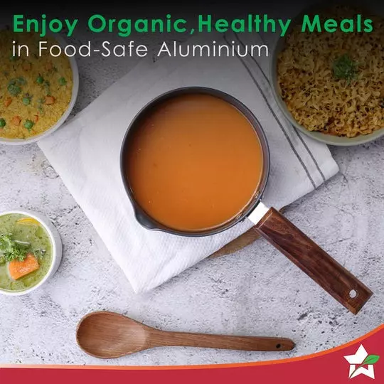 Wonderchef Ebony Sauce Pan 16 cm 2 L Aluminium Non-Stick Brown & Black, 63152546