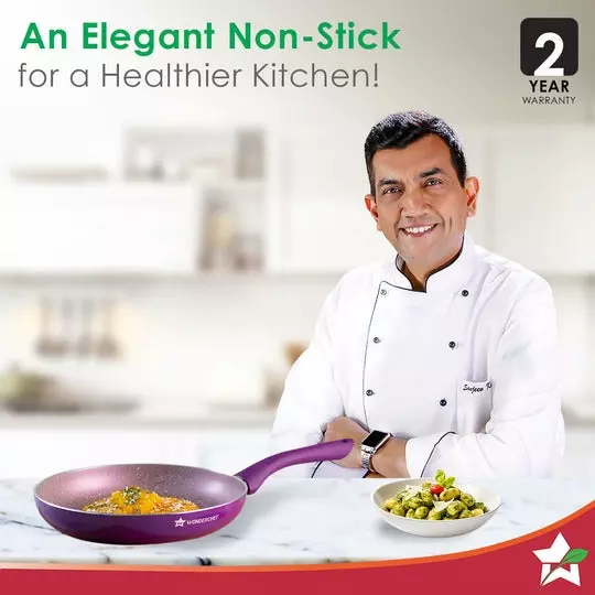 Wonderchef Royal Velvet Fry Pan 24 cm 1.8 L Virgin Aluminium Non-Stick Purple , 63152115
