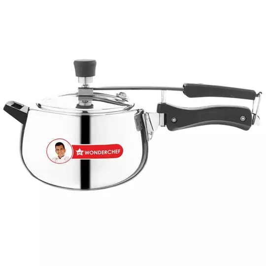 Wonderchef Nigella 5 L Pressure Cooker with Inner Lid Triply Stainless Steel Chrome ISI Certified, 63155041