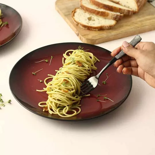 wonderchef-teramo-dinner-plate-25-cm-10-inch-stoneware-red-glaze-63154635-2-pcs-set