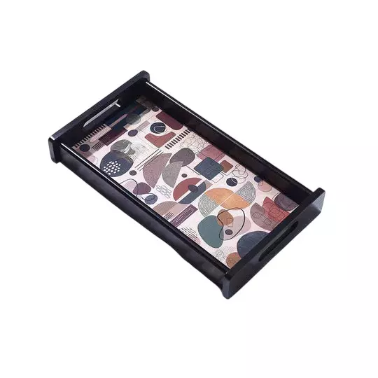 Wonderchef Casablanca Tray Abstract Pattern Engineered Wood Brown Small, 63154674