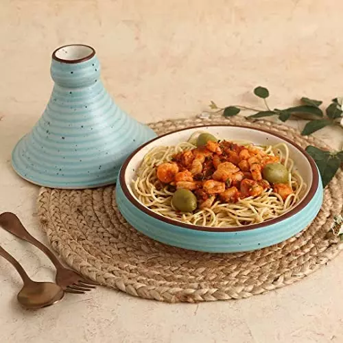 wonderchef-teramo-tagine-set-20-cm-8-inch-stoneware-turquoise-blue-63153874