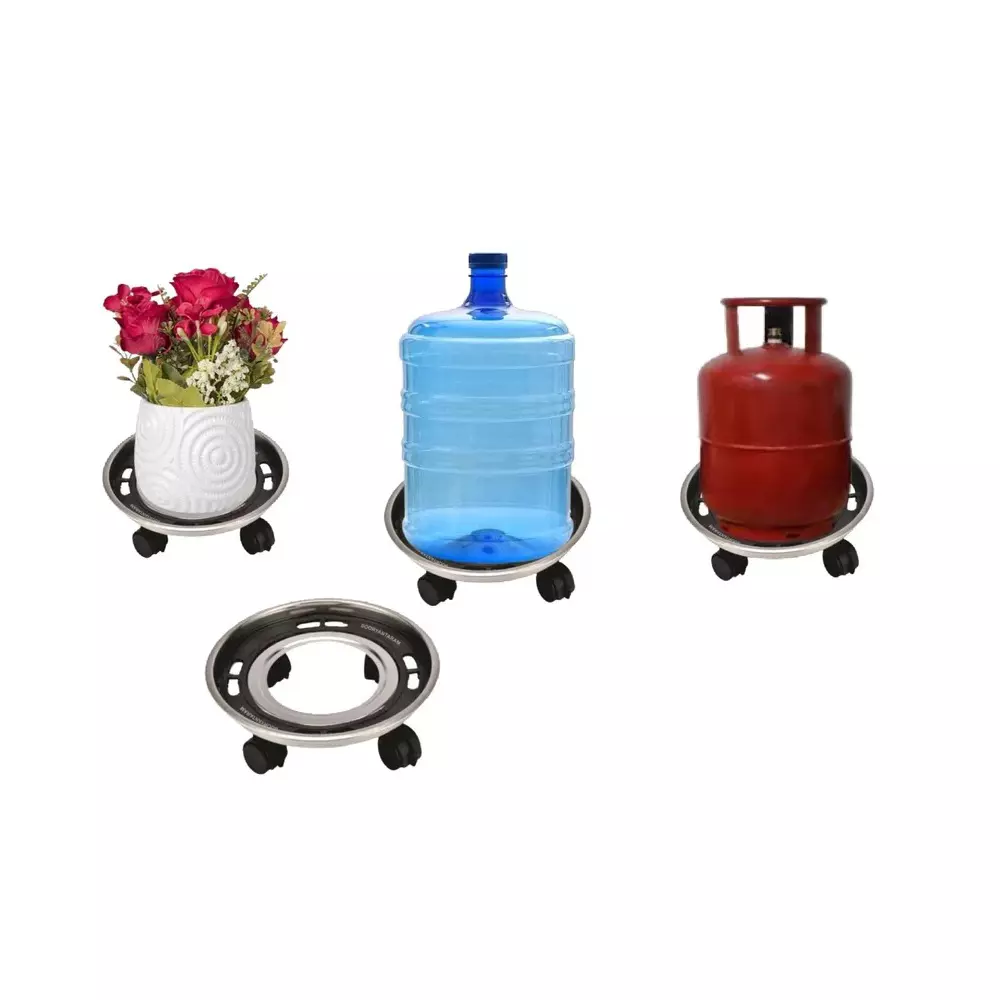 vansh-homes-gas-cylinder-trolley-free-size-heavy-duty-frame-with-4-replaceable-wheel-stainless-steel-grey-vi-cl-03
