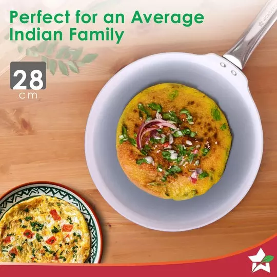 Wonderchef Eco Glide Dosa Tawa 28 cm Chemical-free Ceramic Coating Aluminium Grey, 63155097