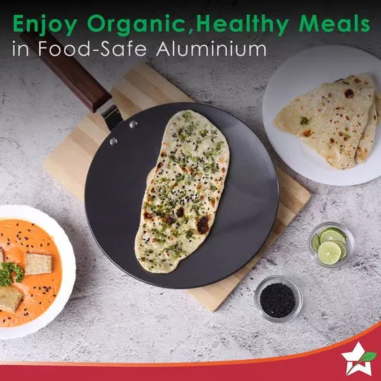 Wonderchef Ebony Roti Tawa 25 cm Aluminium Hard Anodized Black, 63152886