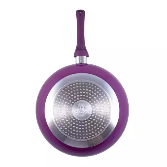 Wonderchef Royal Velvet Wok with Glass Lid 24 cm 2.7 L Virgin Aluminium Non-Stick Purple , 63152742