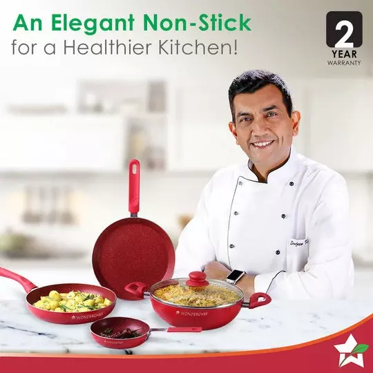 wonderchef-royal-velvet-tawa-mini-and-big-fry-pan-wok-with-glass-lid-non-stick-virgin-aluminium-red-63152059-5-pcs-set
