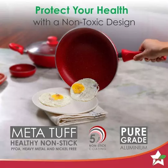 wonderchef-royal-velvet-tawa-mini-and-big-fry-pan-wok-with-glass-lid-non-stick-virgin-aluminium-red-63152059-5-pcs-set