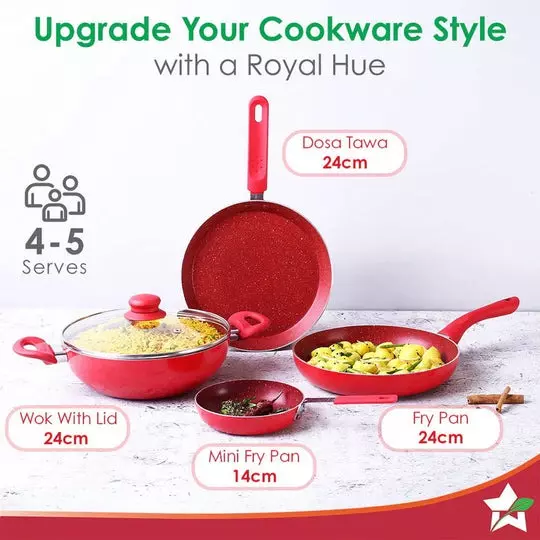 wonderchef-royal-velvet-tawa-mini-and-big-fry-pan-wok-with-glass-lid-non-stick-virgin-aluminium-red-63152059-5-pcs-set