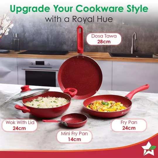 wonderchef-royal-velvet-tawa-mini-and-big-fry-pan-wok-with-glass-lid-non-stick-virgin-aluminium-red-63152059-5-pcs-set