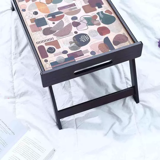 Wonderchef Casablanca Bed Tray Abstract Pattern Engineered Wood Brown Standard, 63154678
