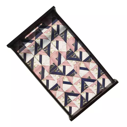 Wonderchef Casablanca Marble Mosaic Tray Engineered Wood Brown 25x41x5 cm Medium, 63154058