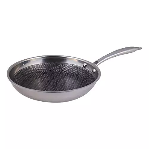 Wonderchef Stanton Fry Pan 24 cm 1.2 L Non Stick Tri-Ply Stainless Steel Chrome, 63152776