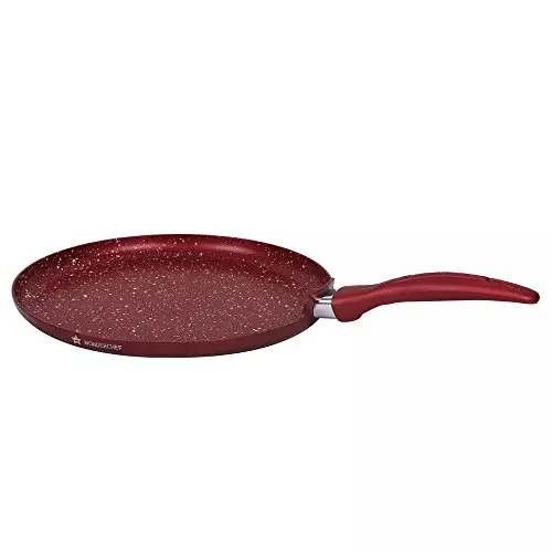 Wonderchef Garnet Dosa Tawa, Fry Pan & Kadhai with Glass Lid Non Stick Virgin Aluminium Red, 63152408 (4 Pcs Set)
