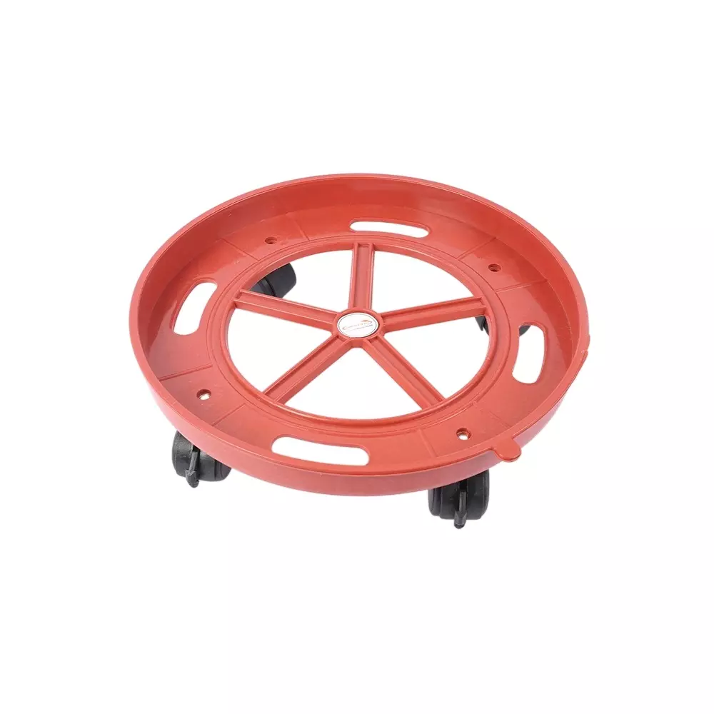 Vansh Homes Gas Cylinder Trolley Free Size Heavy-Duty Frame with 4 Smooth Rolling Wheels High-Quality Durable Plastic Red, VI-CL-05