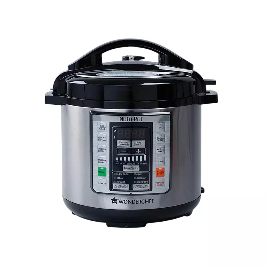 Wonderchef Nutri-Pot Electric Pressure Cooker 7-in-1 Functions Plastic and Steel Casing 1000 W 6 L Capacity for Cooking & Kitchen