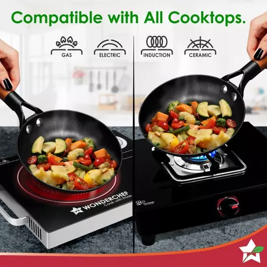 Wonderchef Ferro Fry Pan 18 cm Cast Iron Non-Toxic, Chemical-Free Black, 63155157