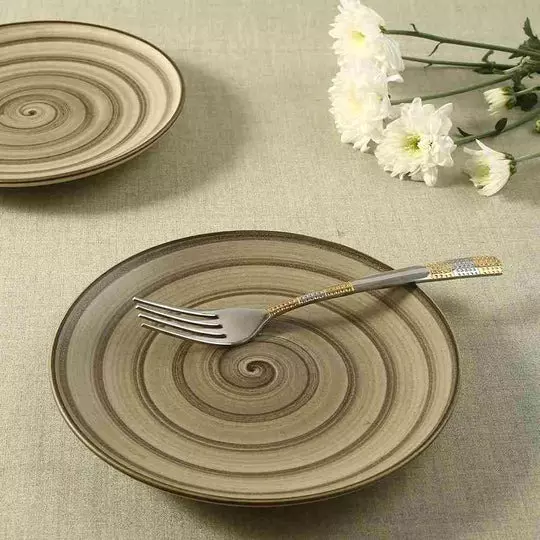 wonderchef-teramo-quarter-plate-18-cm-7-inch-stoneware-brown-63154663-2-pcs-set