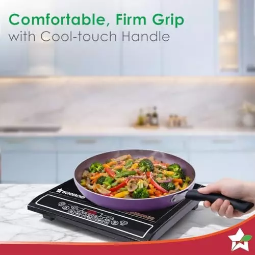 Wonderchef Valencia Fry Pan 24 cm 1.5 L Non Stick Pure Grade Aluminium Purple, 63154667