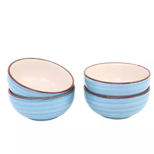 Wonderchef Teramo Veg Bowl Set 200 ml Stoneware Blue, 63154701 (4 Pcs Set)