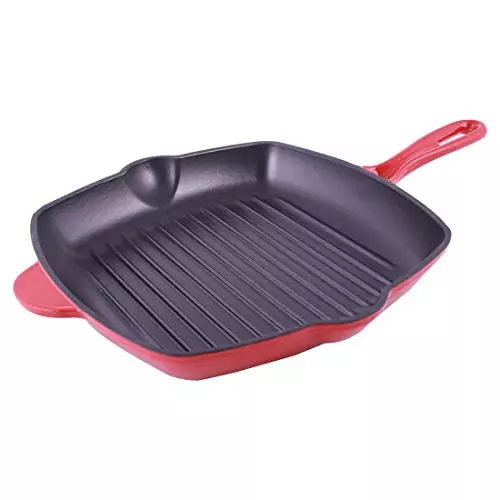 Wonderchef Ferro Grill Pan 29.5 cm 2.6 L Cast Iron Majolica Red, 63152442
