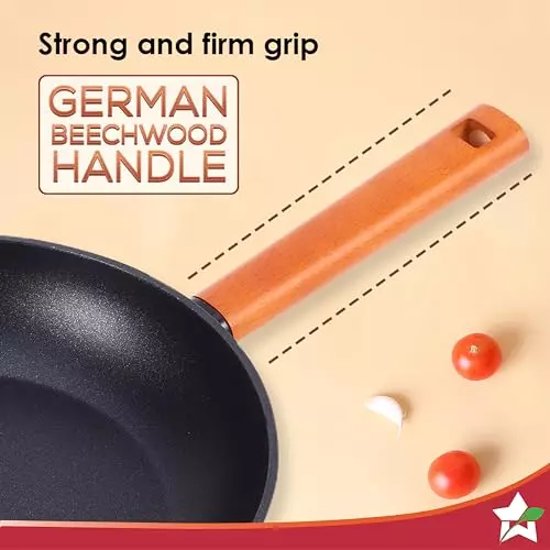 Wonderchef Caesar Fry Pan 24 cm 1.8 L Greblon C3 Non-Stick Virgin Aluminium Black, 60018304