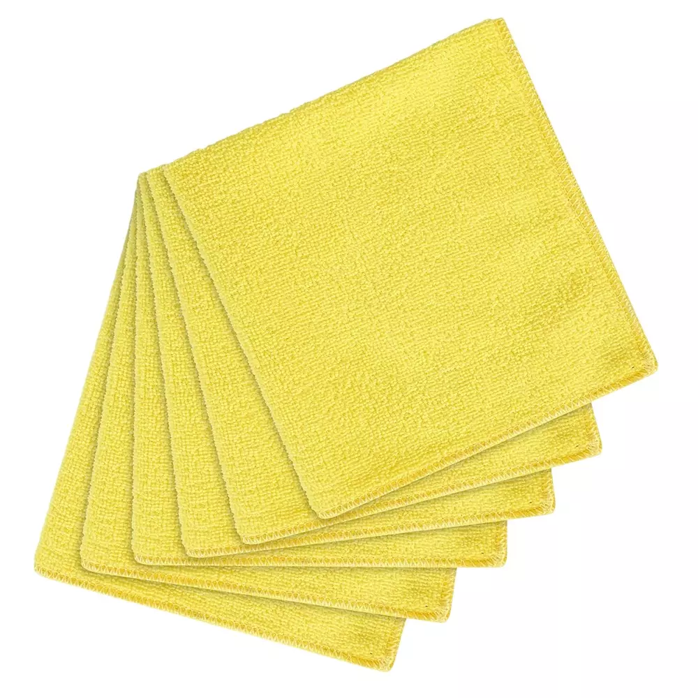 Dr. Marwin Wet and Dry Napkin Cloth Yellow (40x40 cm) Size Absorbent Microfiber for Home, School & Hospitals (Pack of 6 Pcs)