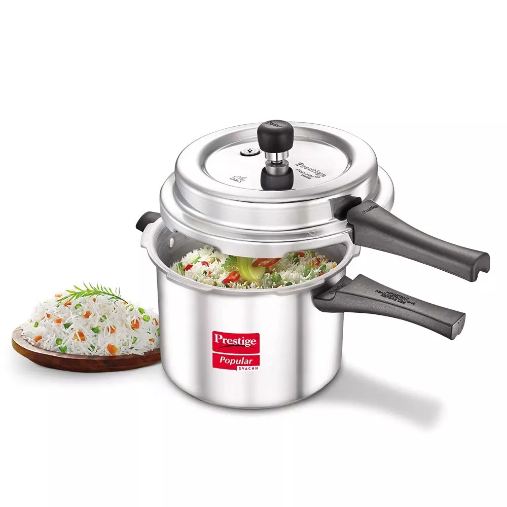 Prestige Popular Svachh Pressure Cooker 5 L Medium Aluminium Silver, 10167