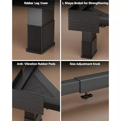 FEDUS Washing Machine Stand Without Wheels 225 Kg Load Capacity Single Double Door MS Steel Frame Black