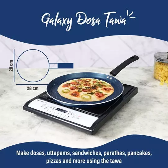 Wonderchef Galaxy Dosa Tawa 28 cm Non Stick Aluminium Midnight Blue, 63154755