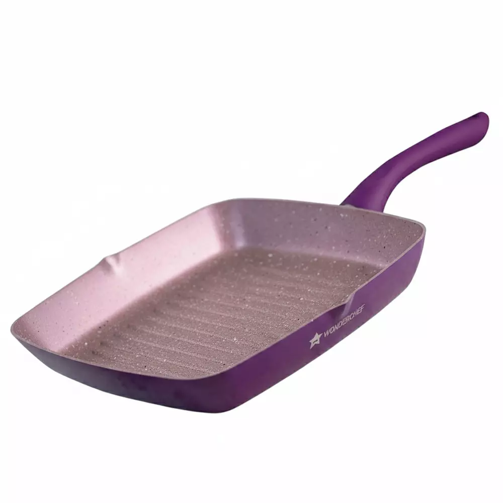Wonderchef Royal Velvet Grill Pan 20 cm Virgin Aluminium Non-Toxic Purple , 63152949
