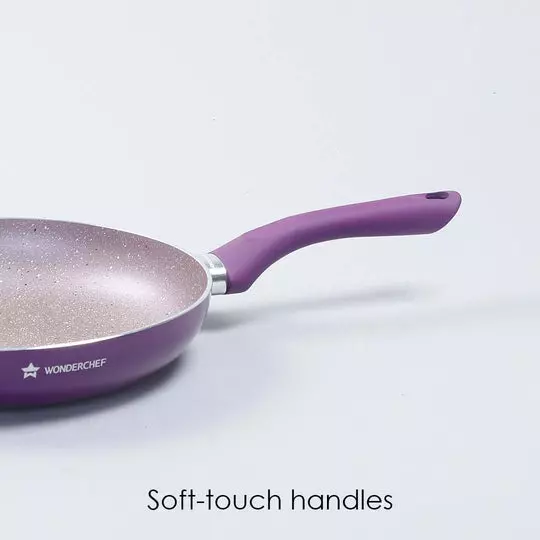 Wonderchef Royal Velvet Fry Pan 26 cm Virgin Aluminium Non-Stick Purple , 63152945