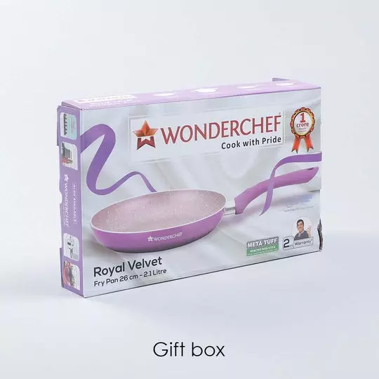 Wonderchef Royal Velvet Fry Pan 26 cm Virgin Aluminium Non-Stick Purple , 63152945
