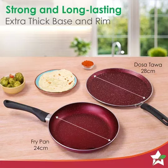 wonderchef-bandhan-dosa-tawa-fry-pan-non-stick-pure-grade-aluminium-red-and-purple-63155003-2-pcs-set