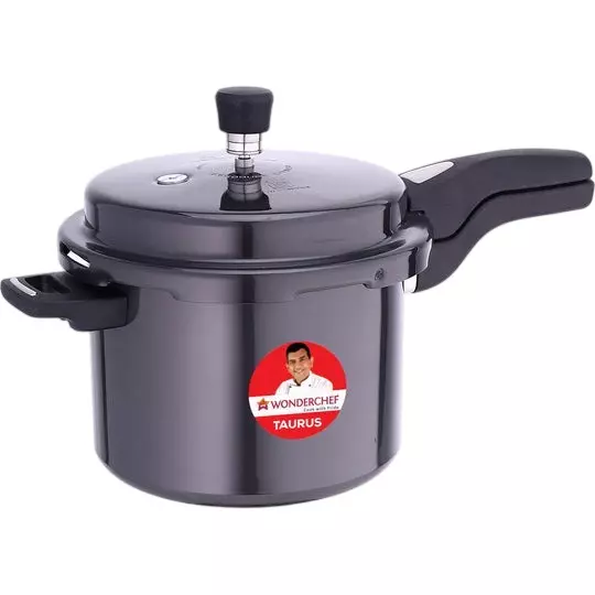 Wonderchef Taurus 5 L Pressure Cooker with Outer Lid Hard Anodized Black ISI Certified, 63154823