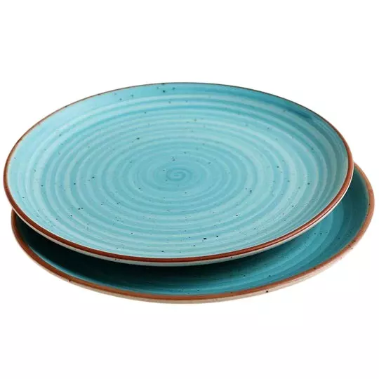 Wonderchef Teramo Dinner Plate 28 x 3 cm Stoneware Blue, 63154066 (2 Pcs Set)