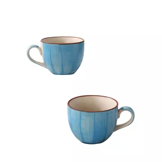Wonderchef Teramo Tea Cup 200 ml Stoneware Blue, 63154702 (2 Pcs Set)
