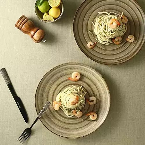 Wonderchef Teramo Dinner Set Solid Stoneware Brown, 63154651 (14 Pcs Set)