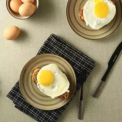 Wonderchef Teramo Dinner Set Solid Stoneware Brown, 63154651 (14 Pcs Set)