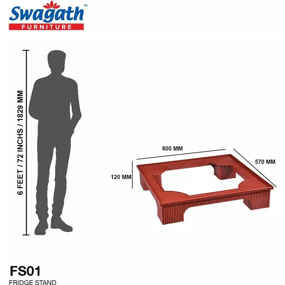 swagath-fs-01-refrigerator-washing-machine-stand-300-kg-load-capacity-plastic-maroon-12x60x57-cm-size-for-home-bathroom-use-fs-01-mr-1