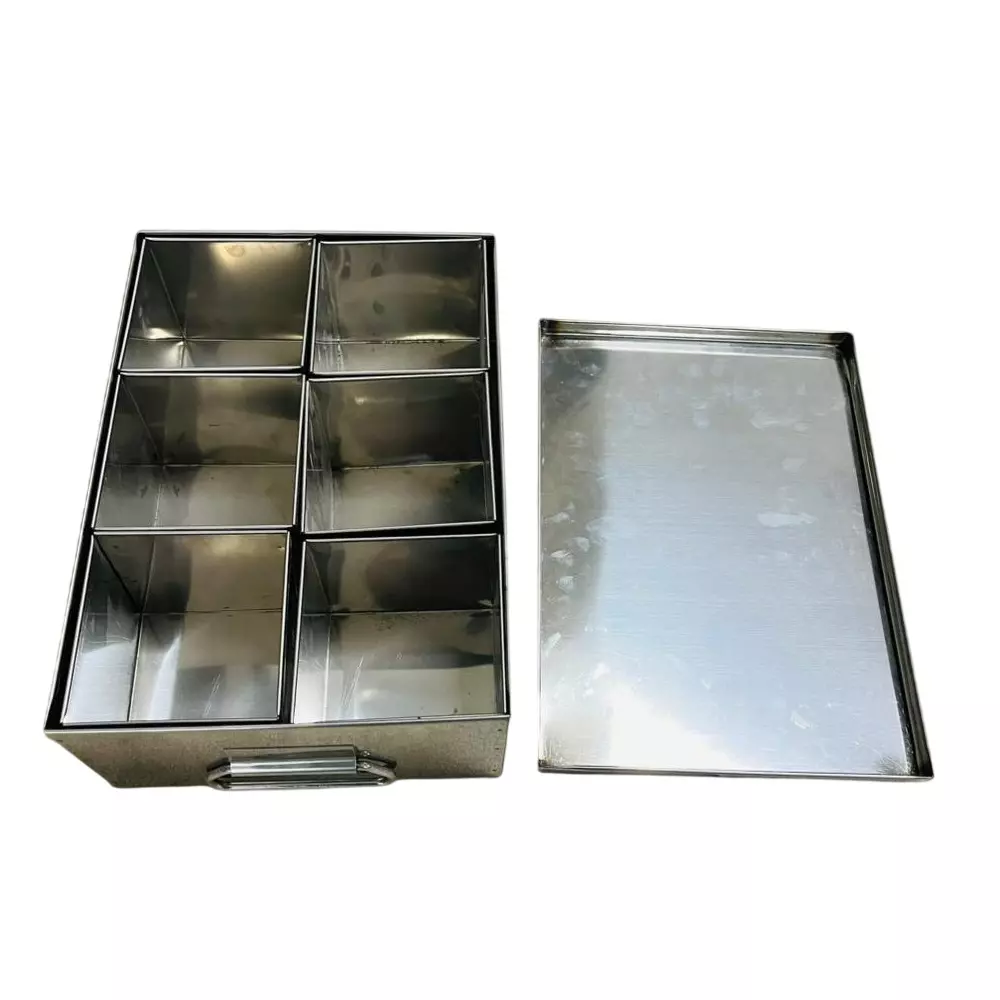 Verai Stainless Steel 13X9X5 inch 6 Khana Masala Peti