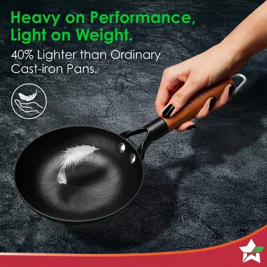 Wonderchef Ferro Fry Pan 16 cm Cast Iron Non-Toxic, Chemical-Free Black, 63155156