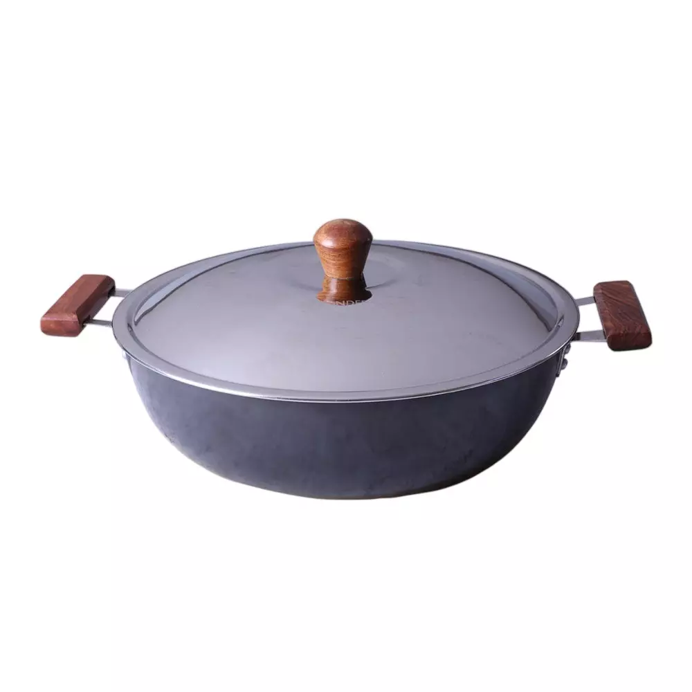 Wonderchef Ebony Wok with Lid 28 cm 4.5 L Aluminium Hard Anodized Brown & Black, 63152545
