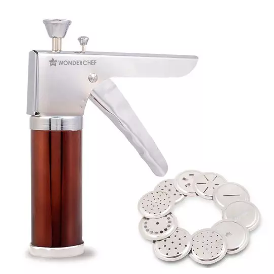 Wonderchef Snacks Maker with 12 Different Jalis Stainless Steel Chrome, 63152285